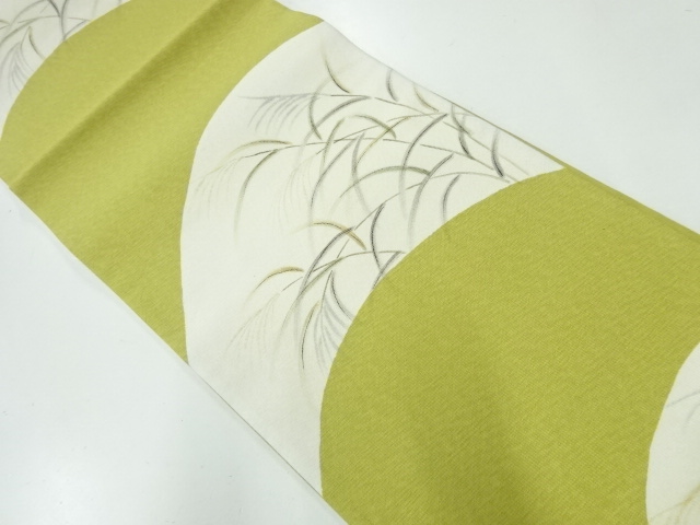 JAPANESE KIMONO / VINTAGE FUKURO OBI / SUSUKI GRASS